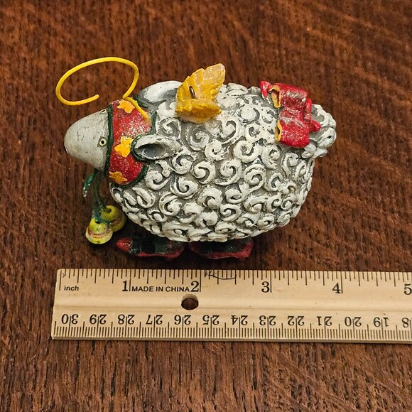 Mackenzie Childs Christmas Sheep in Red Shoes by Patience Brewster 4" - Picture 5 of 6